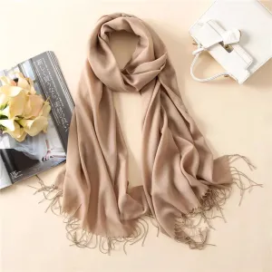 2023 Solid Color Soft Women Scarf Cashmere-like Scarves Lady Summer Thin Shawls Wraps  Pashmina Female  Hijab Headband.