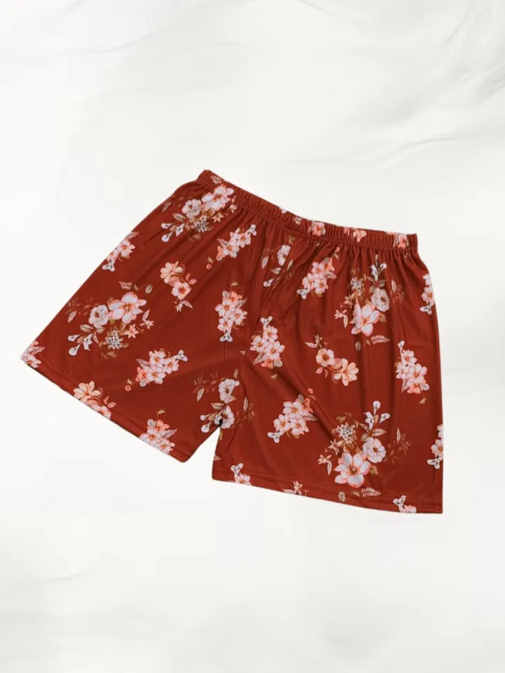 3 Pack Floral Soft Printed Short for Women