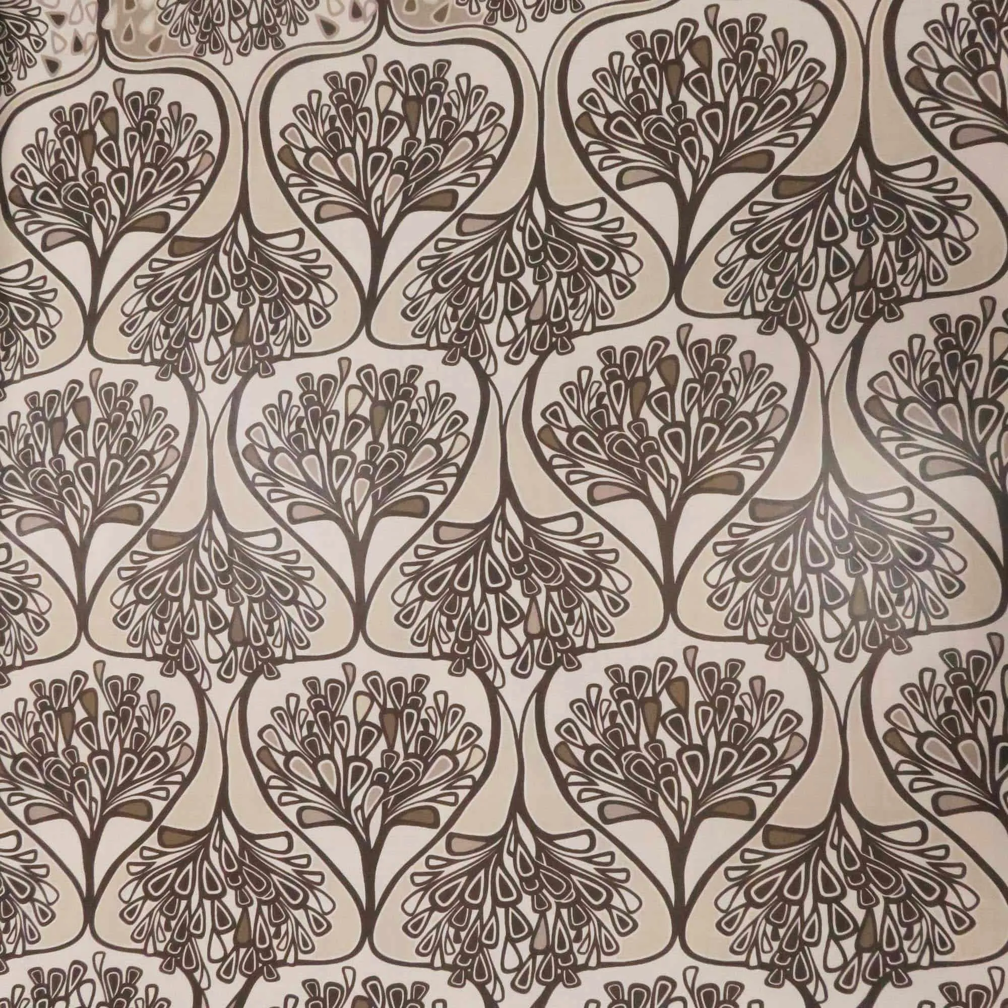 Almond Floral Abstract Printed Silk