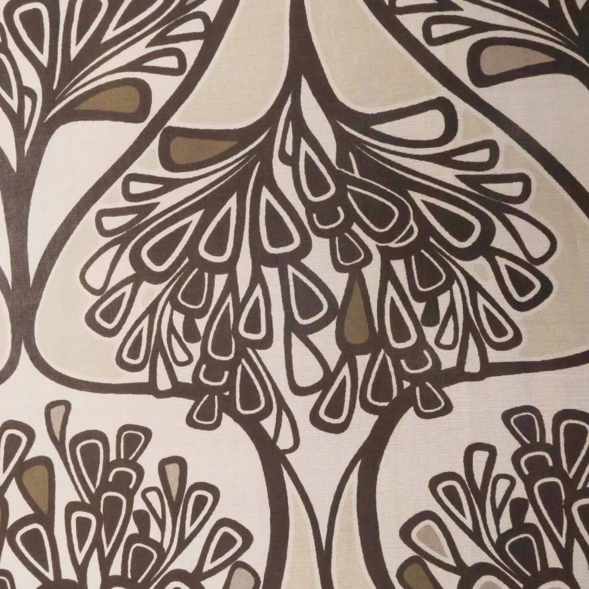 Almond Floral Abstract Printed Silk