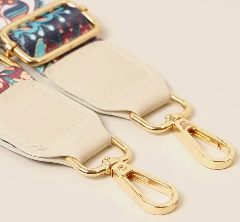 Aqua Floral Paisley Graphic Bag Strap
