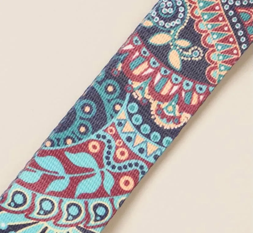Aqua Floral Paisley Graphic Bag Strap