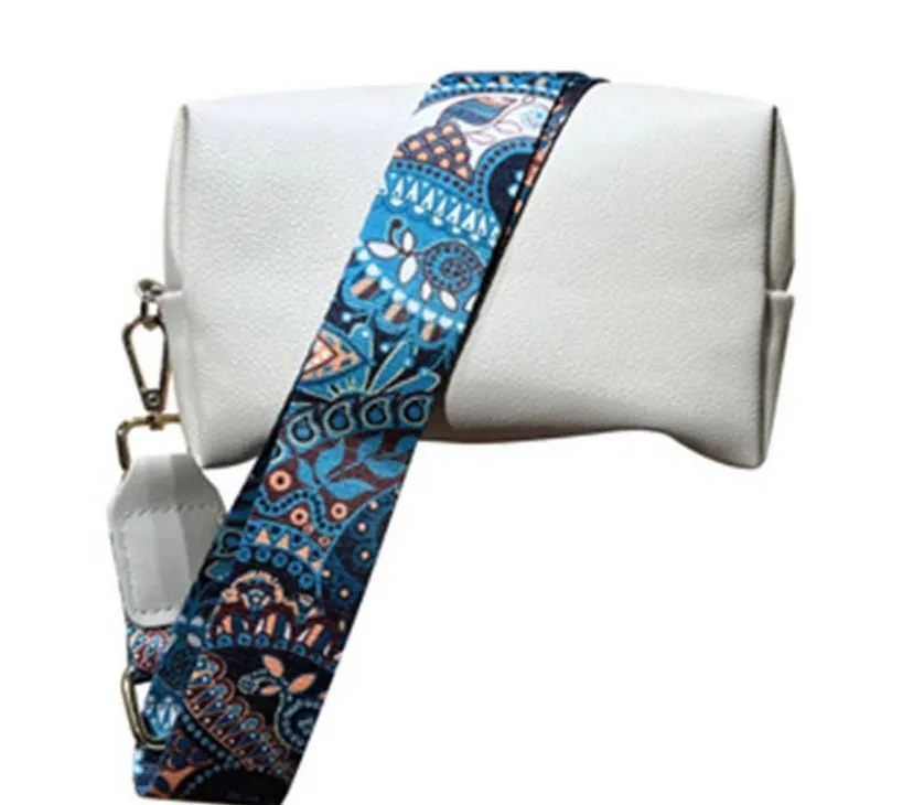 Aqua Floral Paisley Graphic Bag Strap