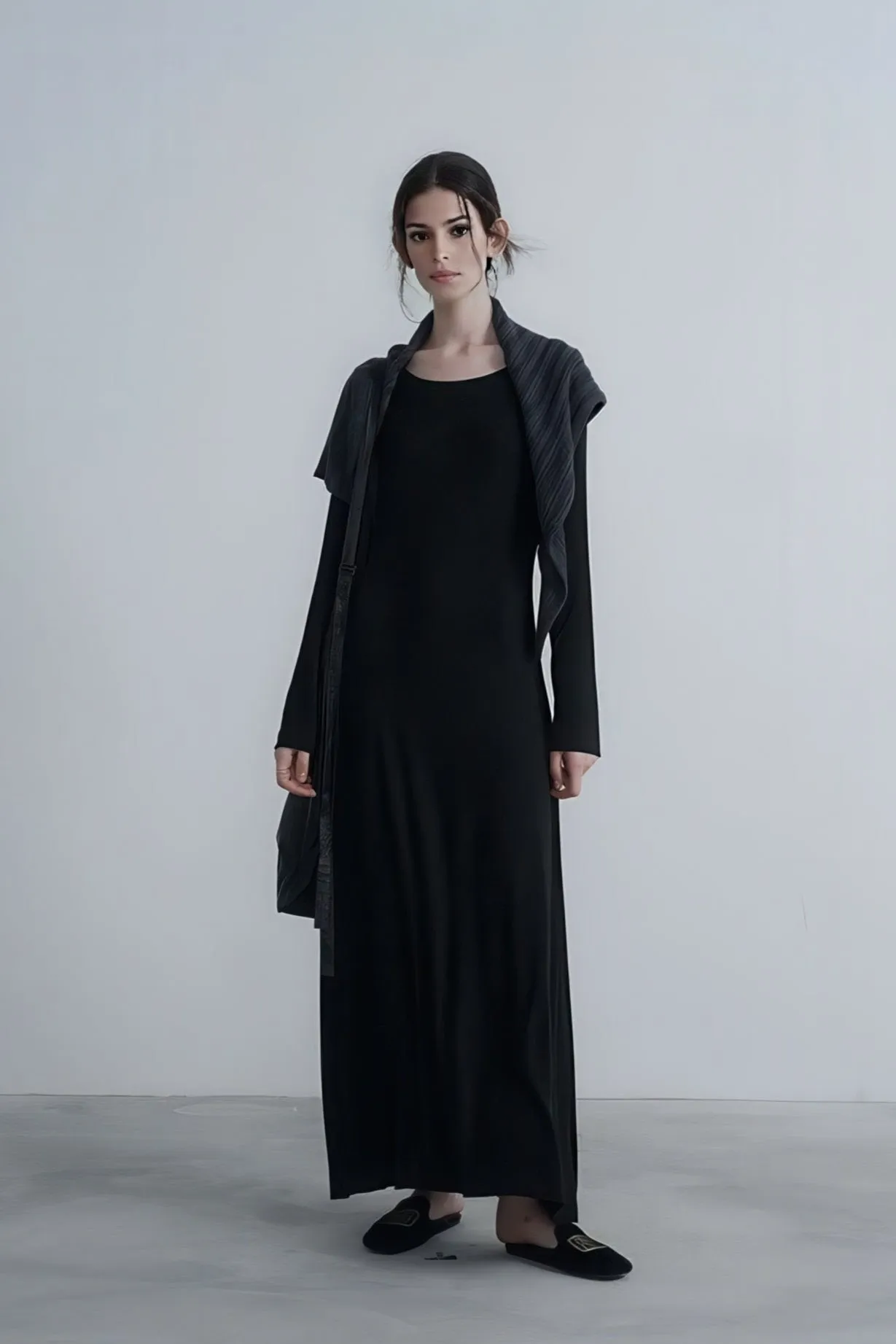 Autumn Long Ruching Knit Dress