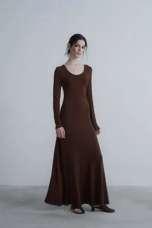 Autumn Long Ruching Knit Dress