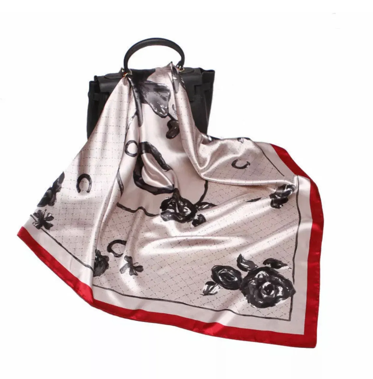 Beautiful Brand New Rose Print Silk Shawls / Scarves