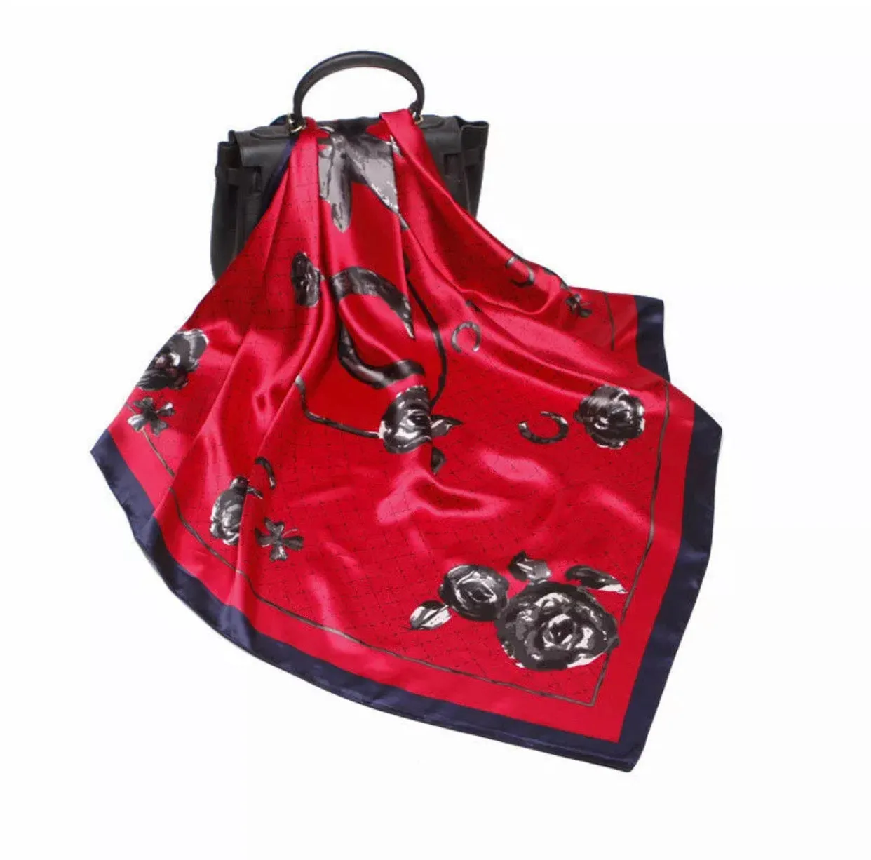 Beautiful Brand New Rose Print Silk Shawls / Scarves