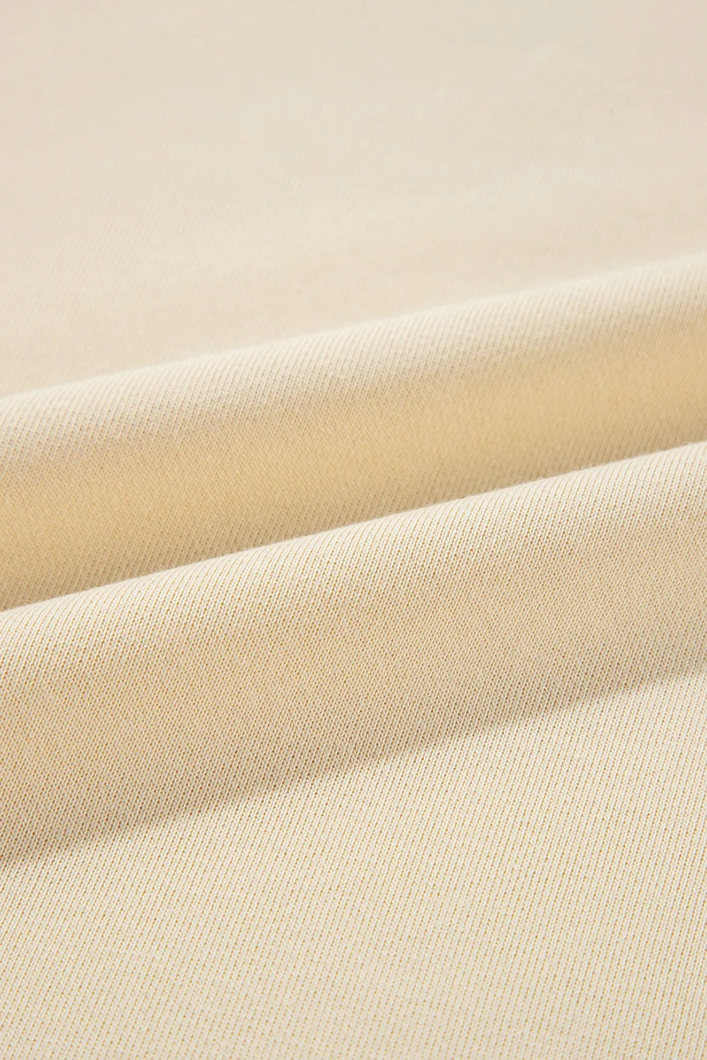 Beige Buttoned Sleeve Dropped Shoulder Sweatshirt