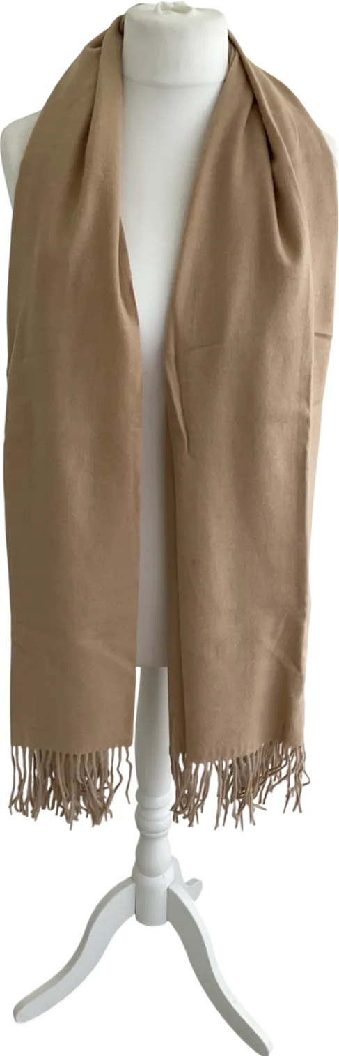 Beige Wool Look Scarf One Size
