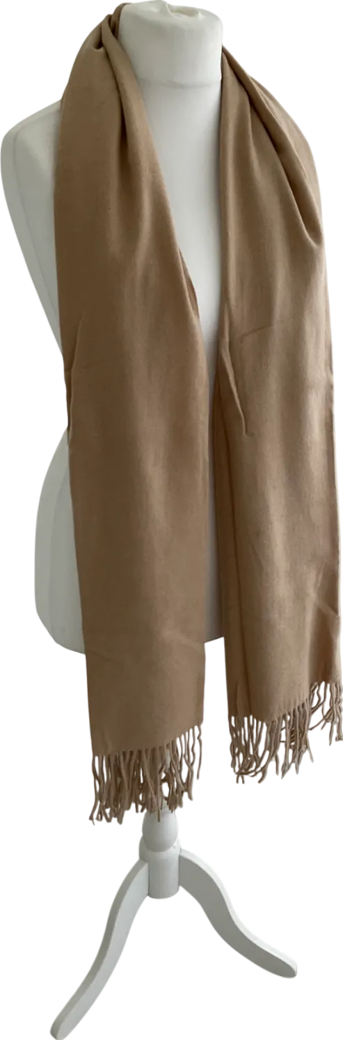 Beige Wool Look Scarf One Size