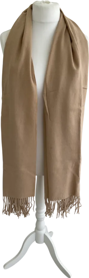 Beige Wool Look Scarf One Size