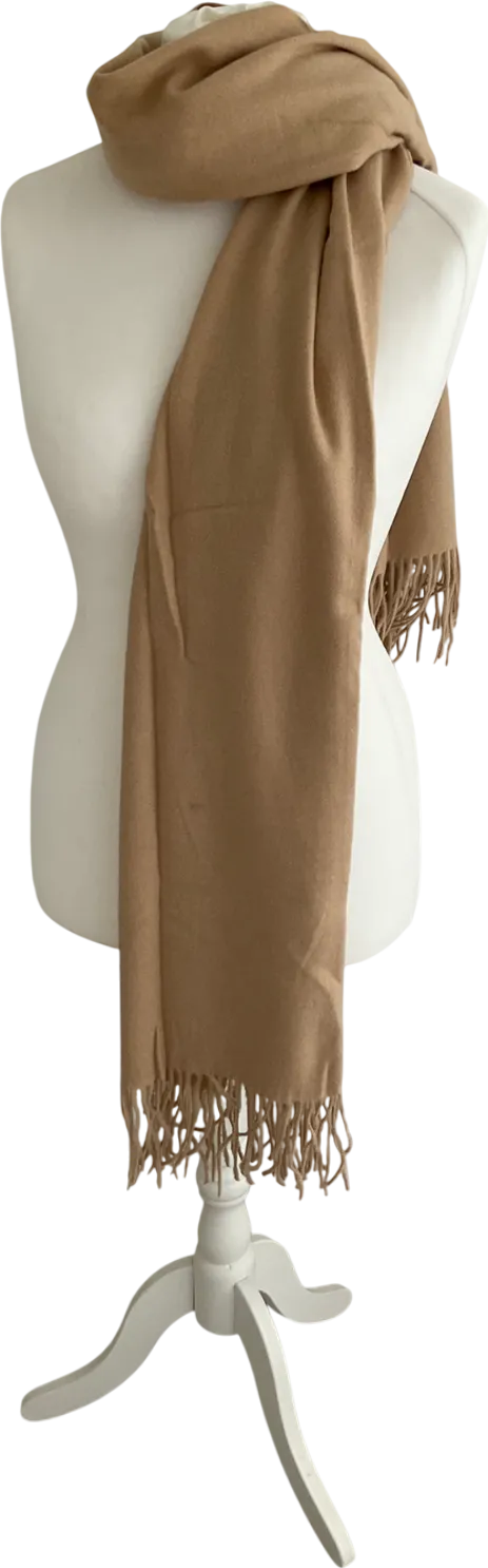 Beige Wool Look Scarf One Size