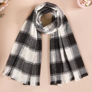 Black And White Plaid Scarf
