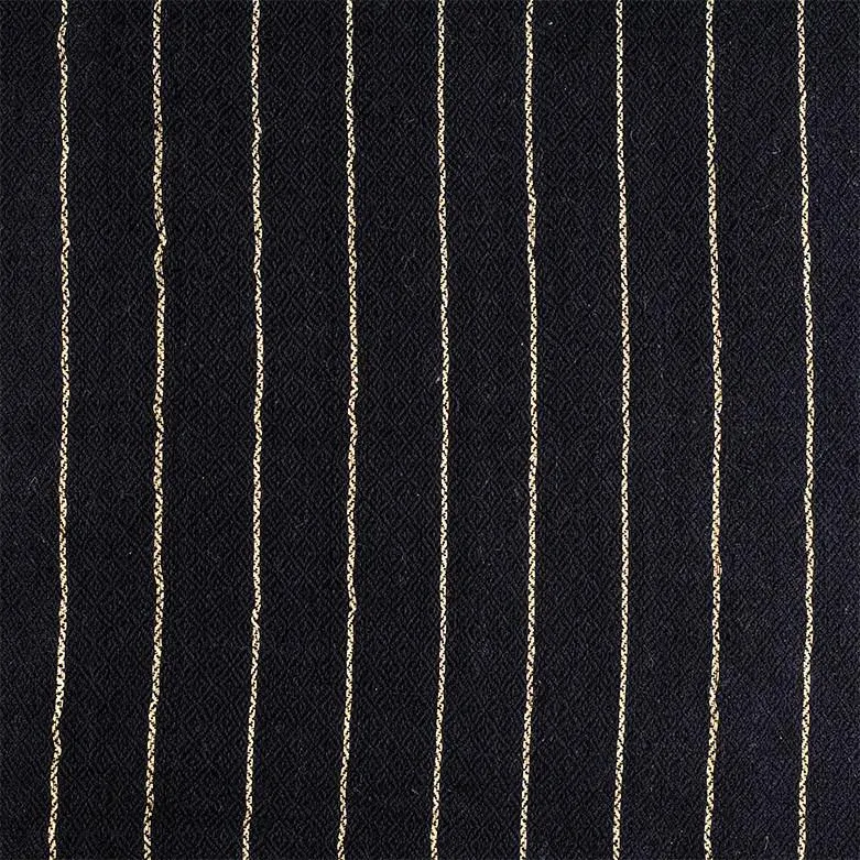 Black Cashmere Ring Shawl with White Stripe