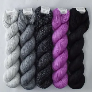 Black Cat, Ergosphere, Evening Mist, Obsidian, Slate - Mixed Shawlography Set