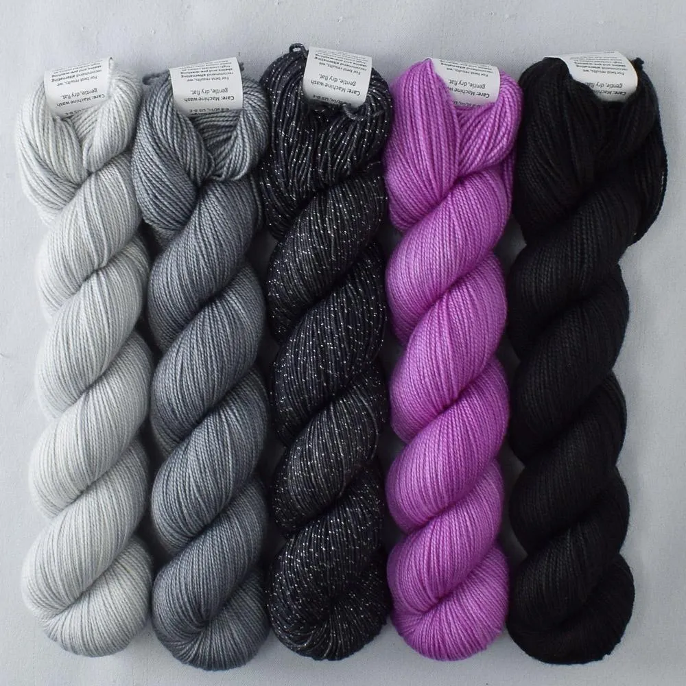 Black Cat, Ergosphere, Evening Mist, Obsidian, Slate - Mixed Shawlography Set