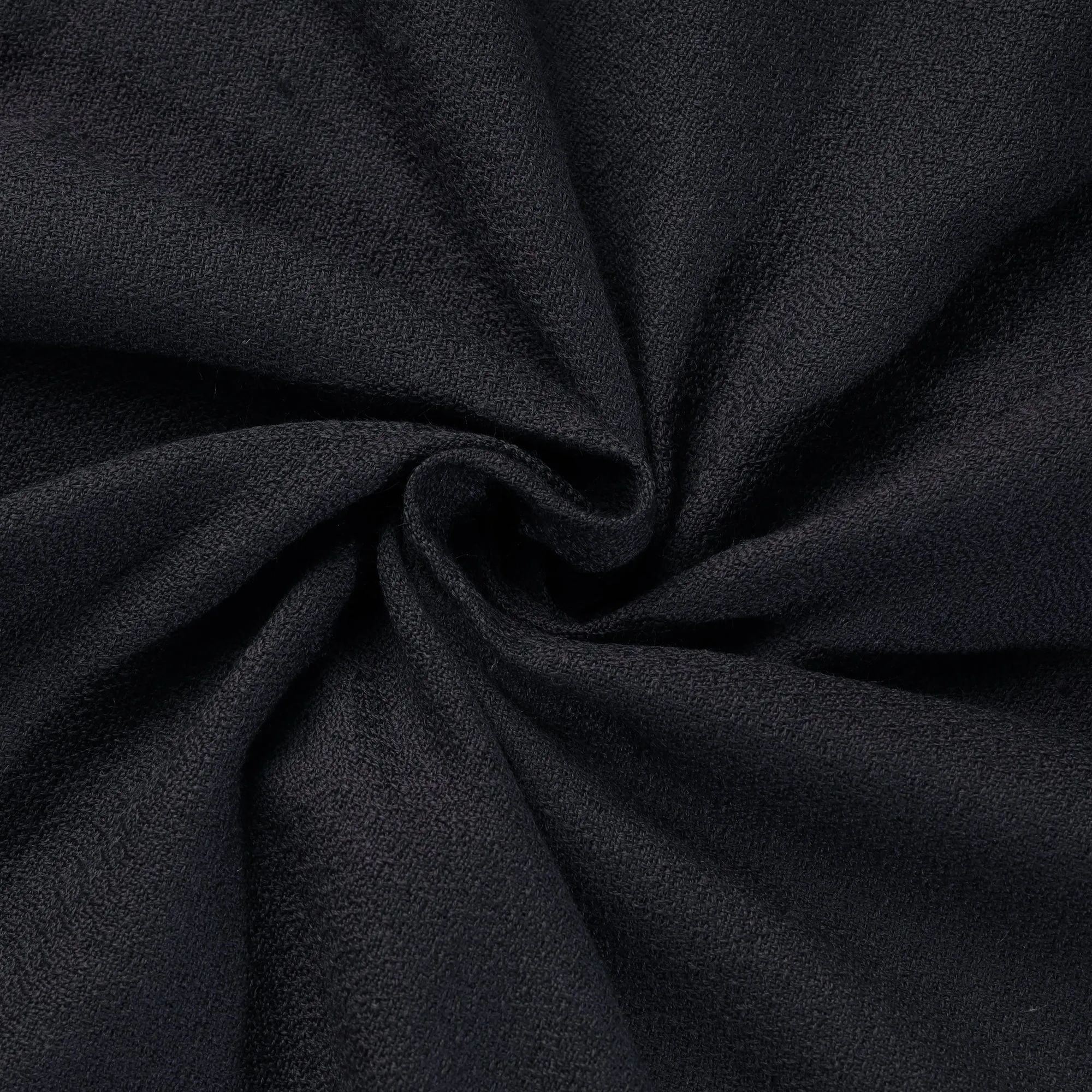 Black - Kumaun Handwoven Merino Woolen Fabric