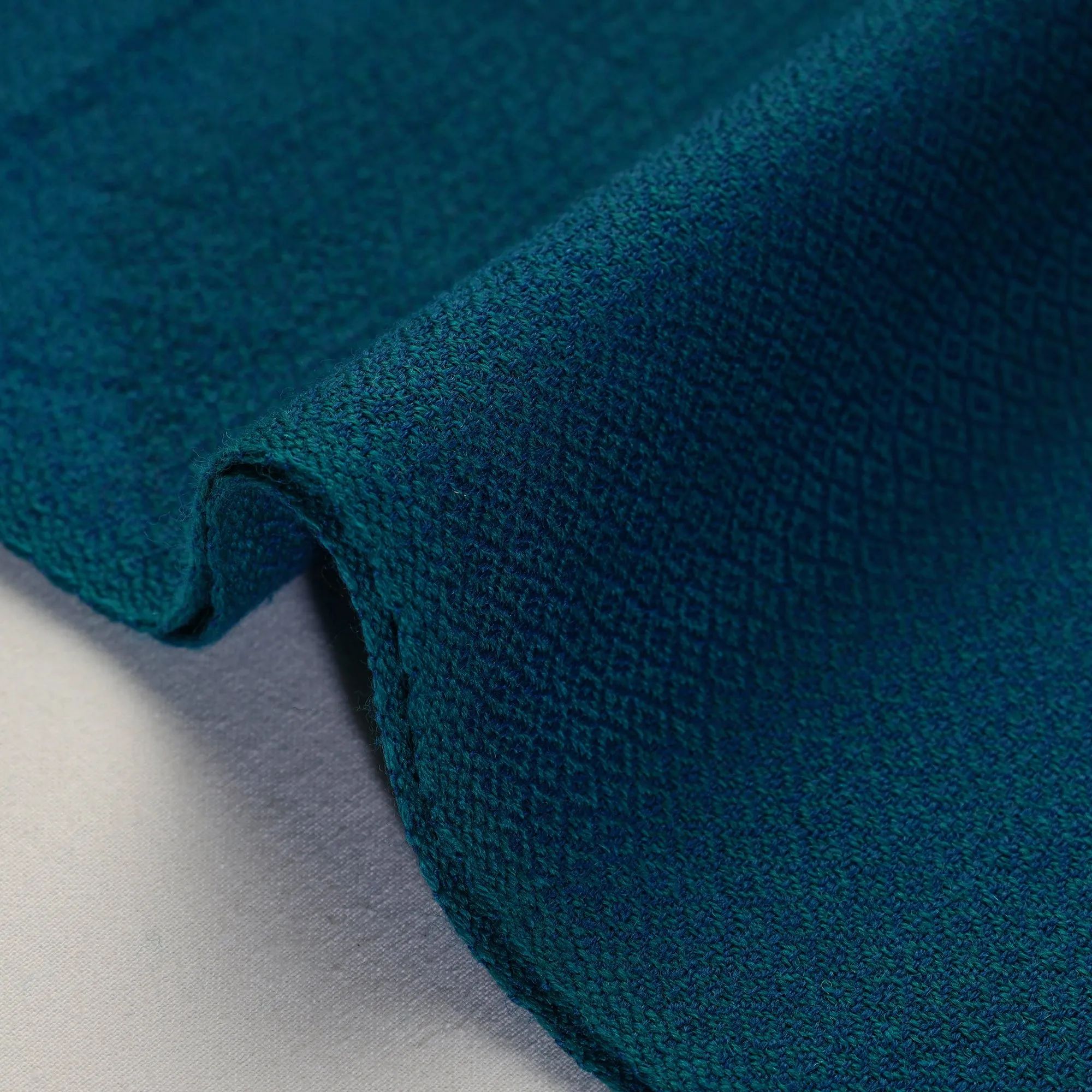 Blue - Kumaun Handwoven Merino Woolen Fabric 10