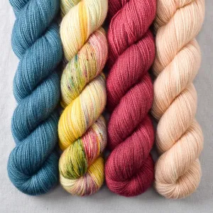 Blue Ocean, Muslin, Smooch, Spring Flowers - Yummy 2-Ply Quartet