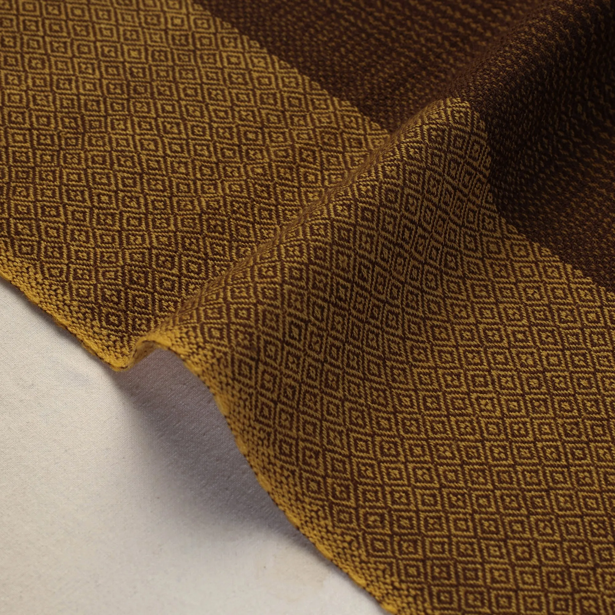 Brown - Kumaun Handwoven Merino Woolen Fabric 05