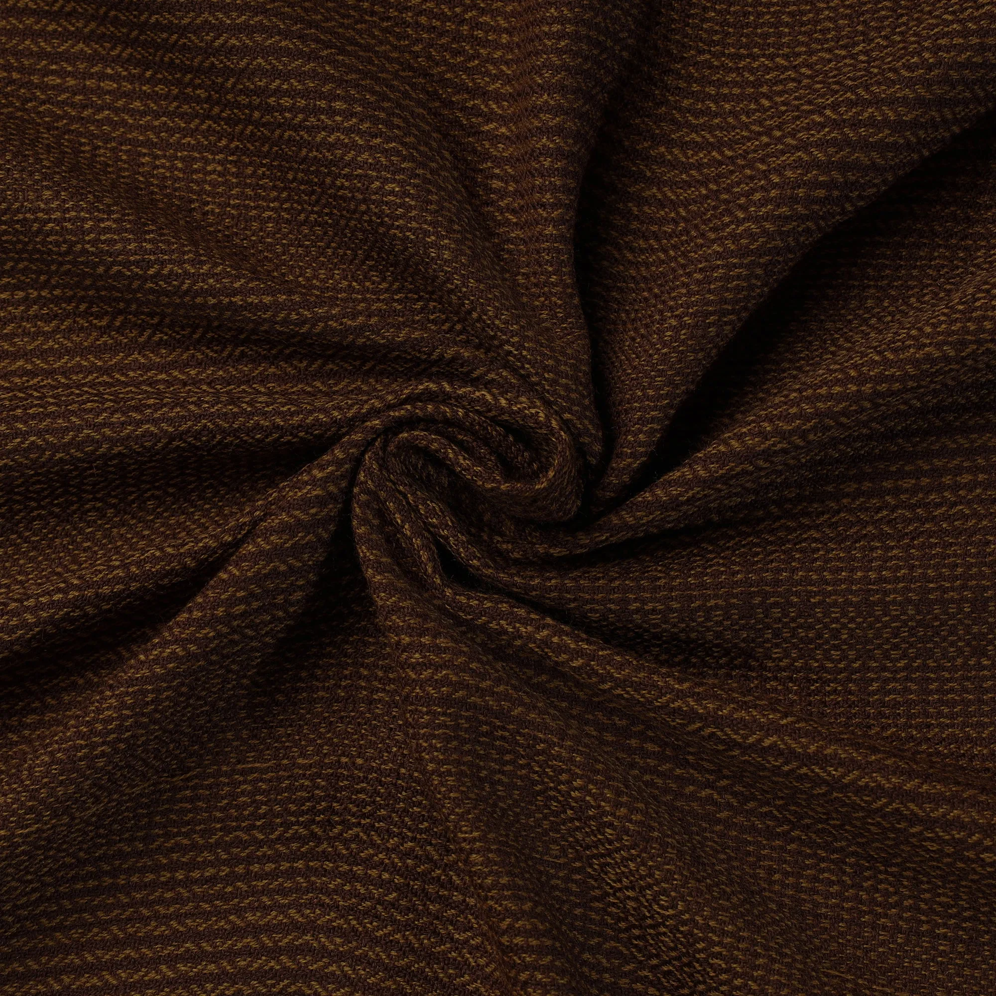 Brown - Kumaun Handwoven Merino Woolen Fabric 05