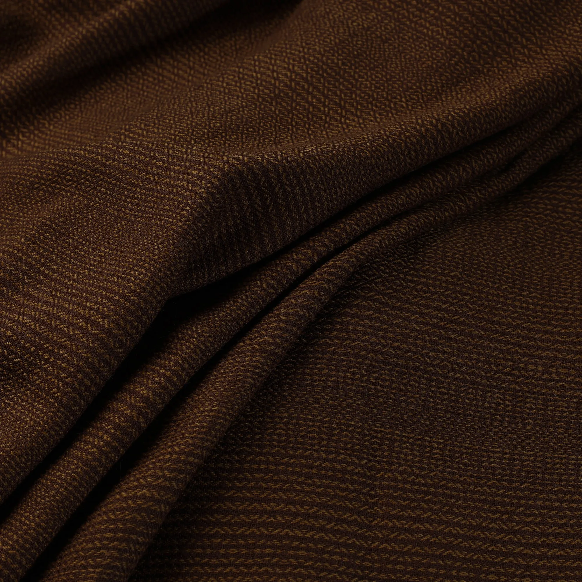 Brown - Kumaun Handwoven Merino Woolen Fabric 05
