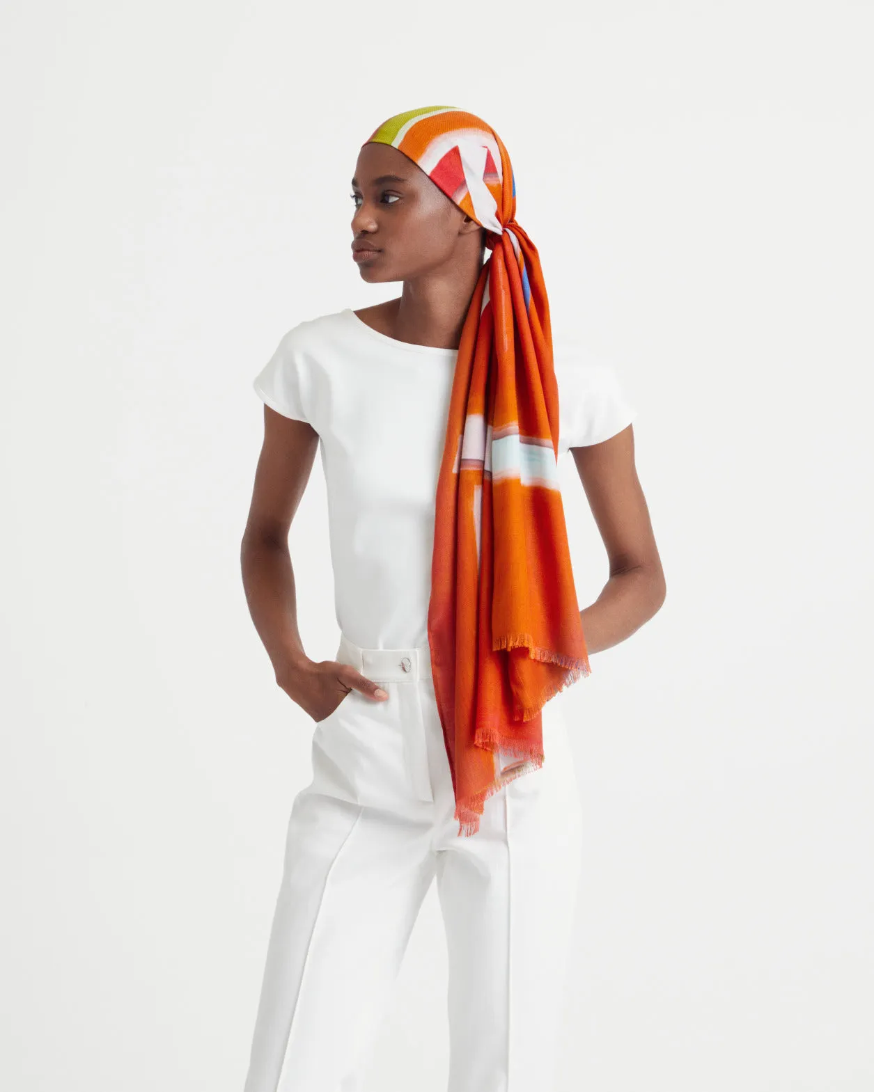 Cashmere Silk Zion Print Scarf