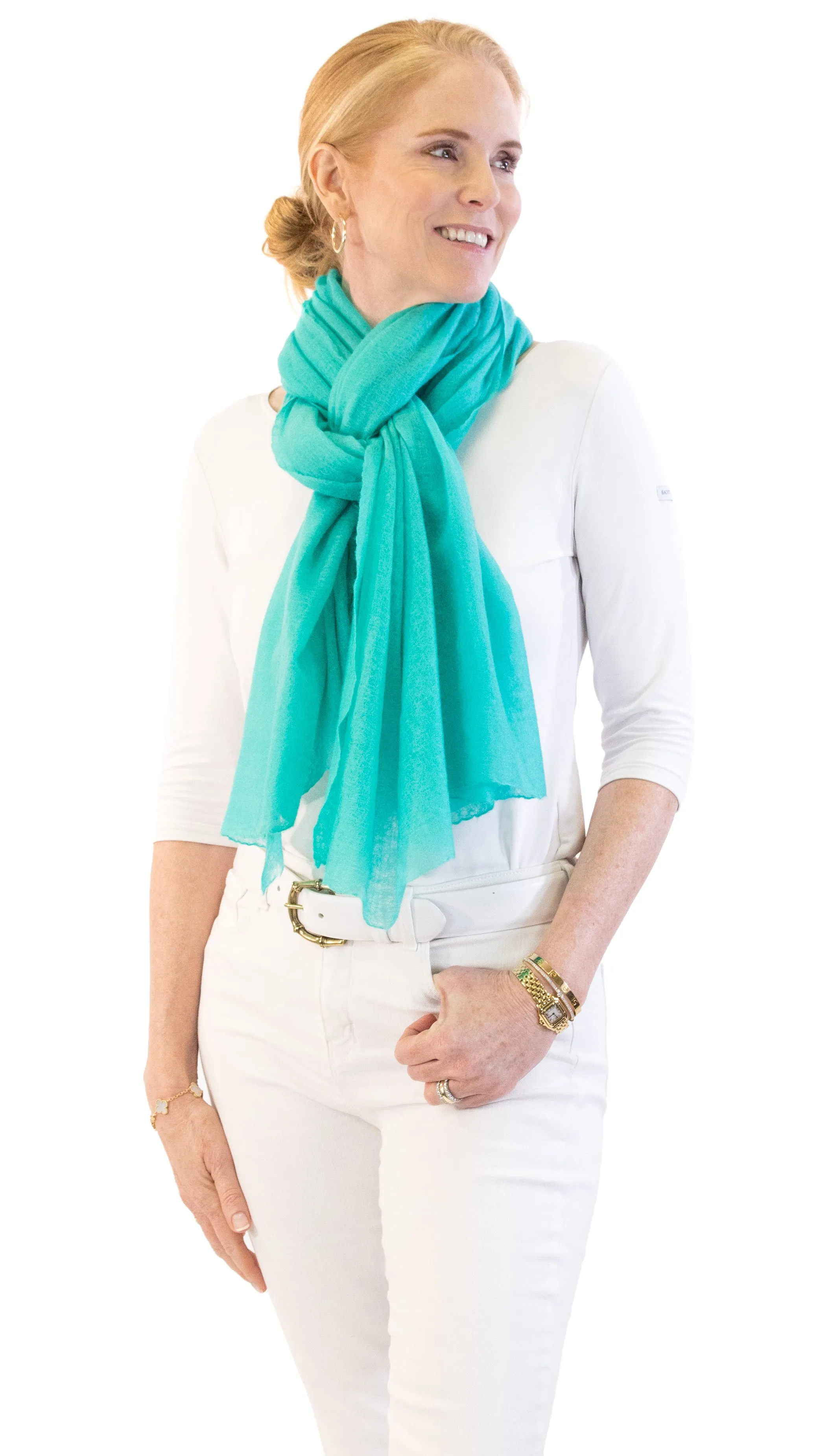 Cashmere Wrap - Aqua Green
