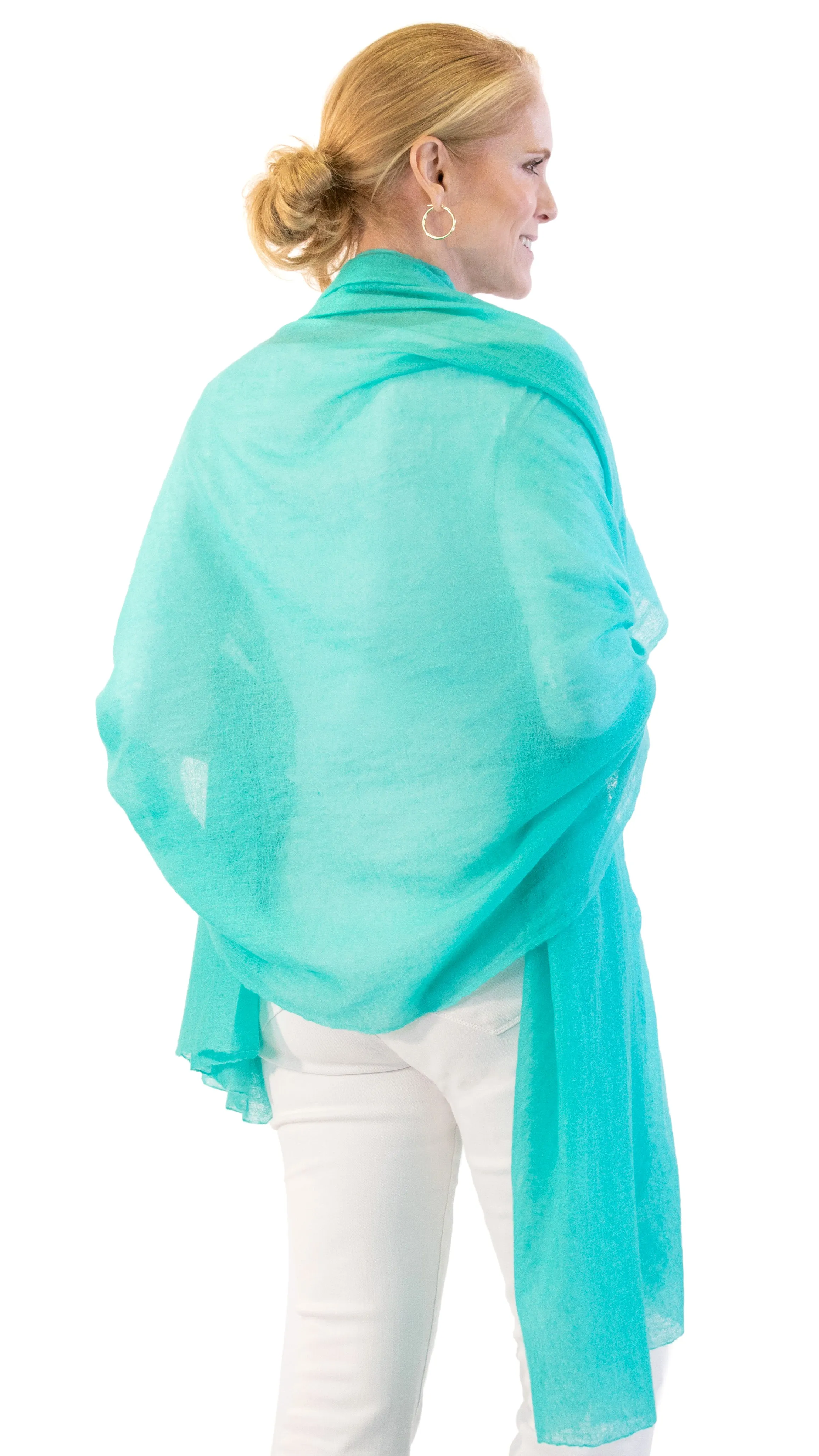 Cashmere Wrap - Aqua Green