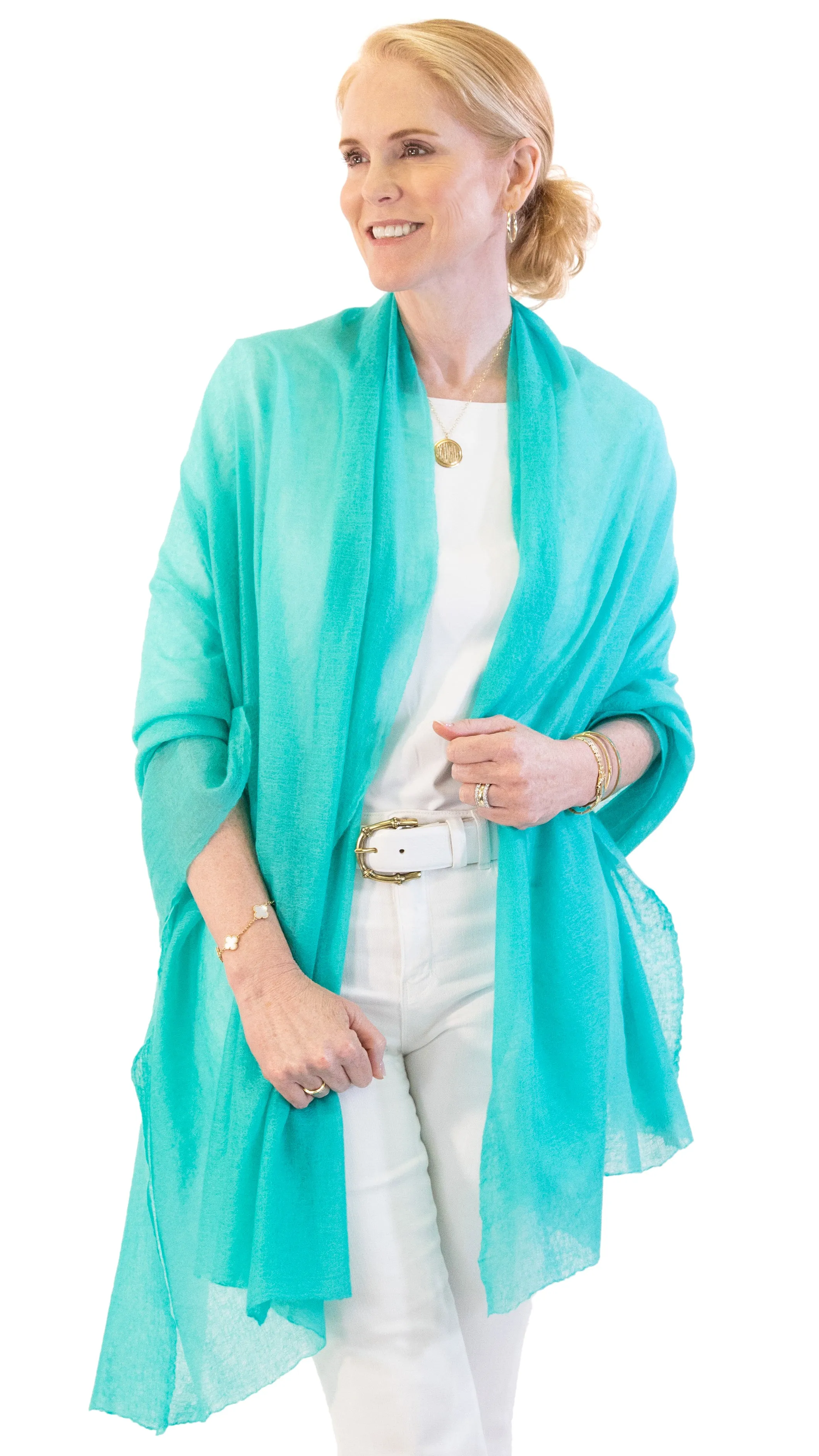Cashmere Wrap - Aqua Green