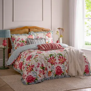 Claudia Floral Ruffle Duvet Cover Set Multicolour
