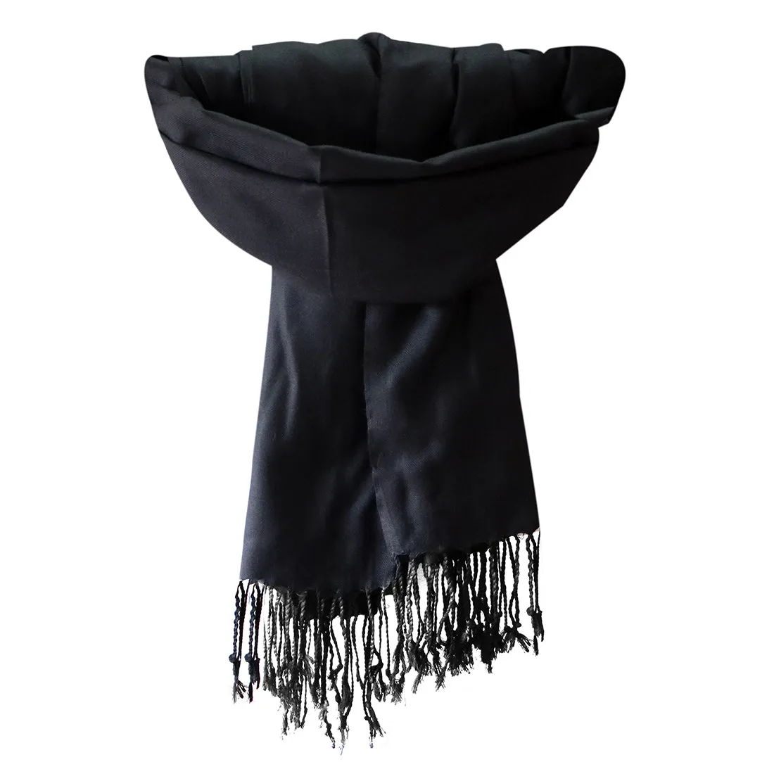 CONTEMPORARY SOLID BLACK ACRYLIC SCARF
