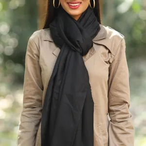 CONTEMPORARY SOLID BLACK ACRYLIC SCARF