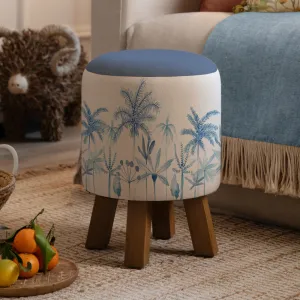 Cozzo Monty Round Footstool Cobalt