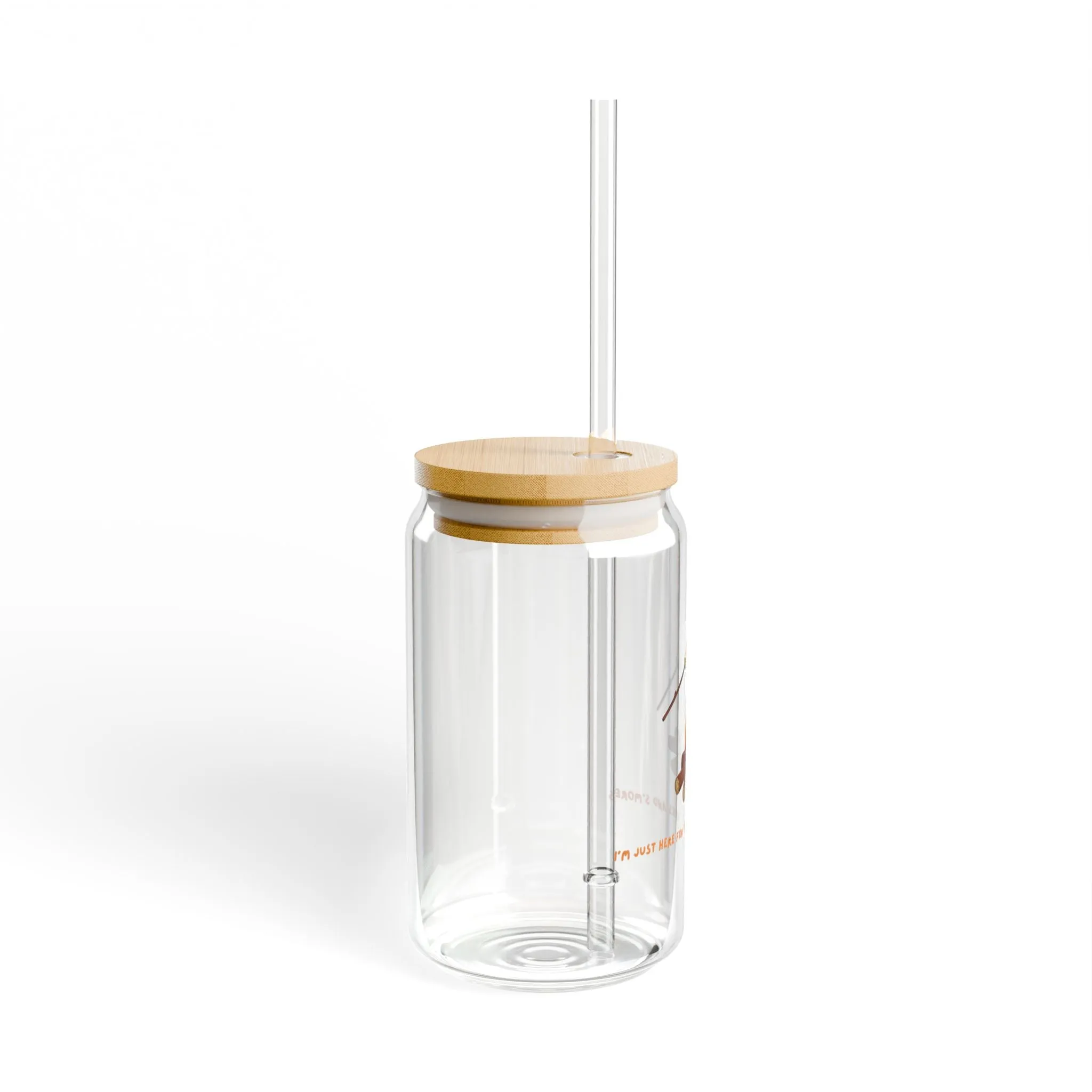 Fall Sipper Glass: ‘I'm Just Here for the Bonfires & S'mores’ – 16oz BPA-Free Tumbler with Bamboo Lid & Straw – Perfect for Autumn Gatherings & Thanksgiving Celebrations!