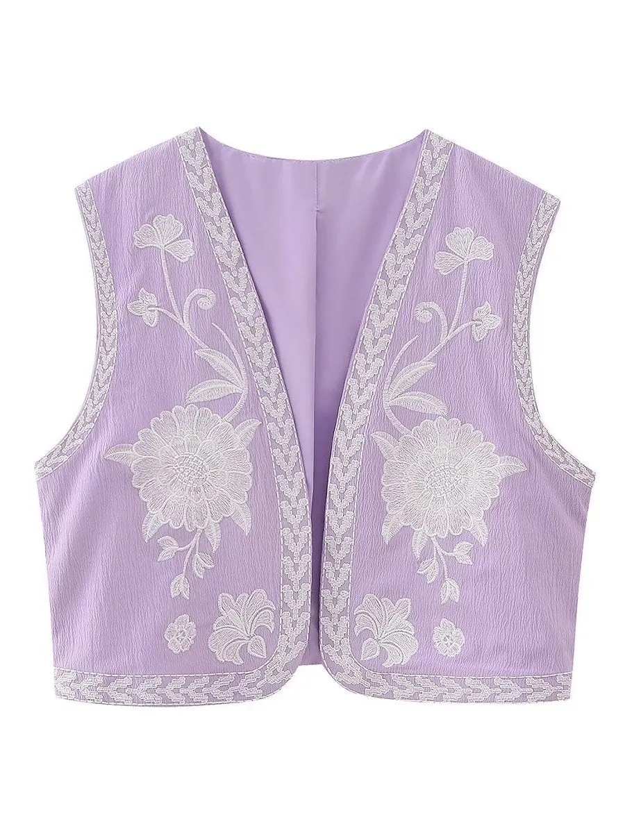 Floral Embroidered Vest