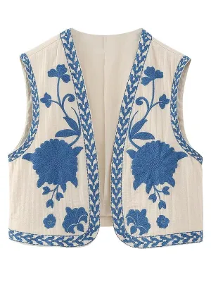 Floral Embroidered Vest