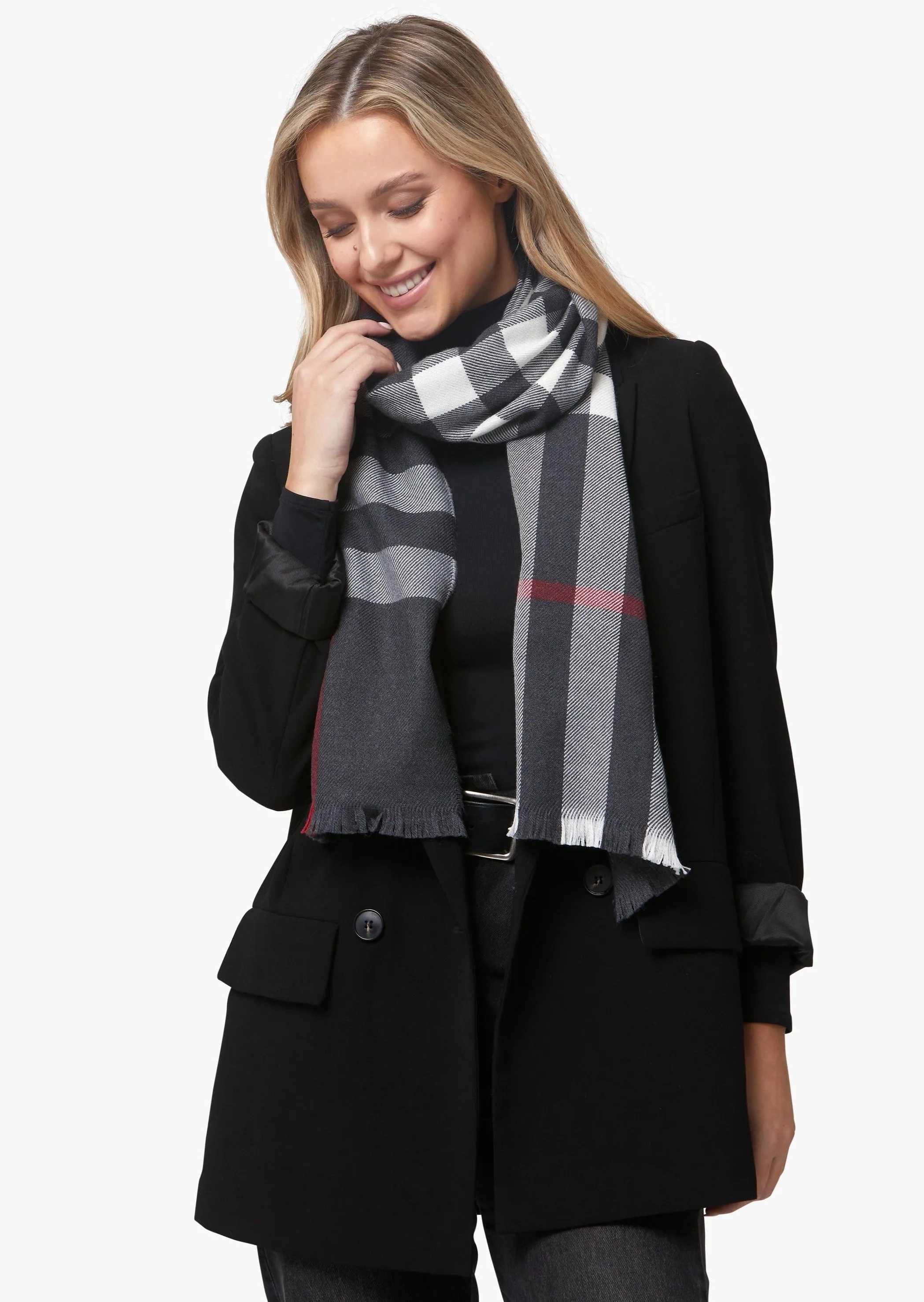 Foxford Giant Merino Scarf | Classic Checkered