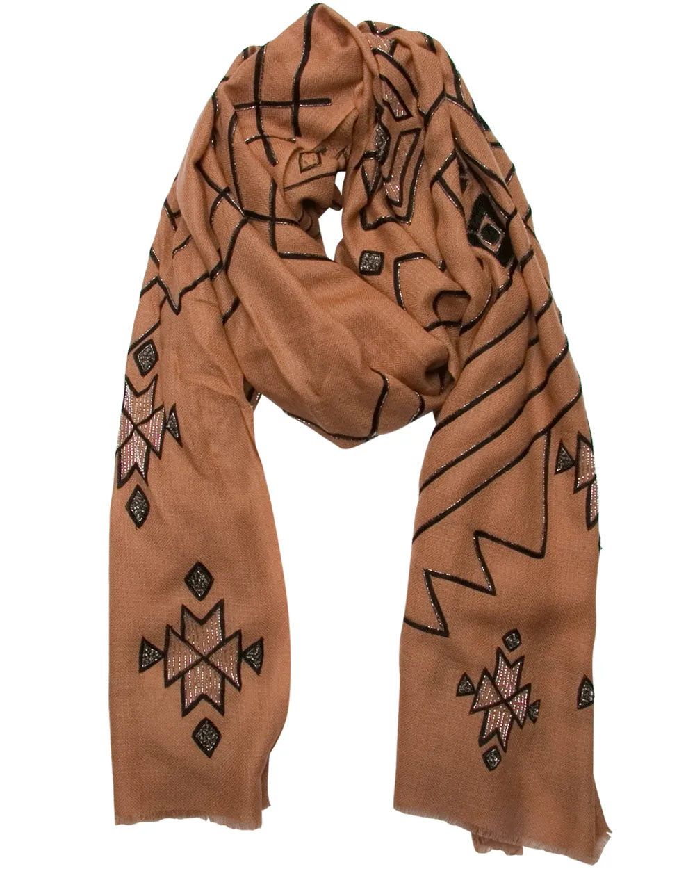 Gatsby Evening Cashmere Wrap in Light Nude