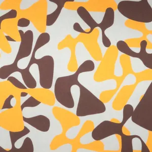 Gray Bronze and Silver Abstract Print Stretch Printed Satin Silk Fabric