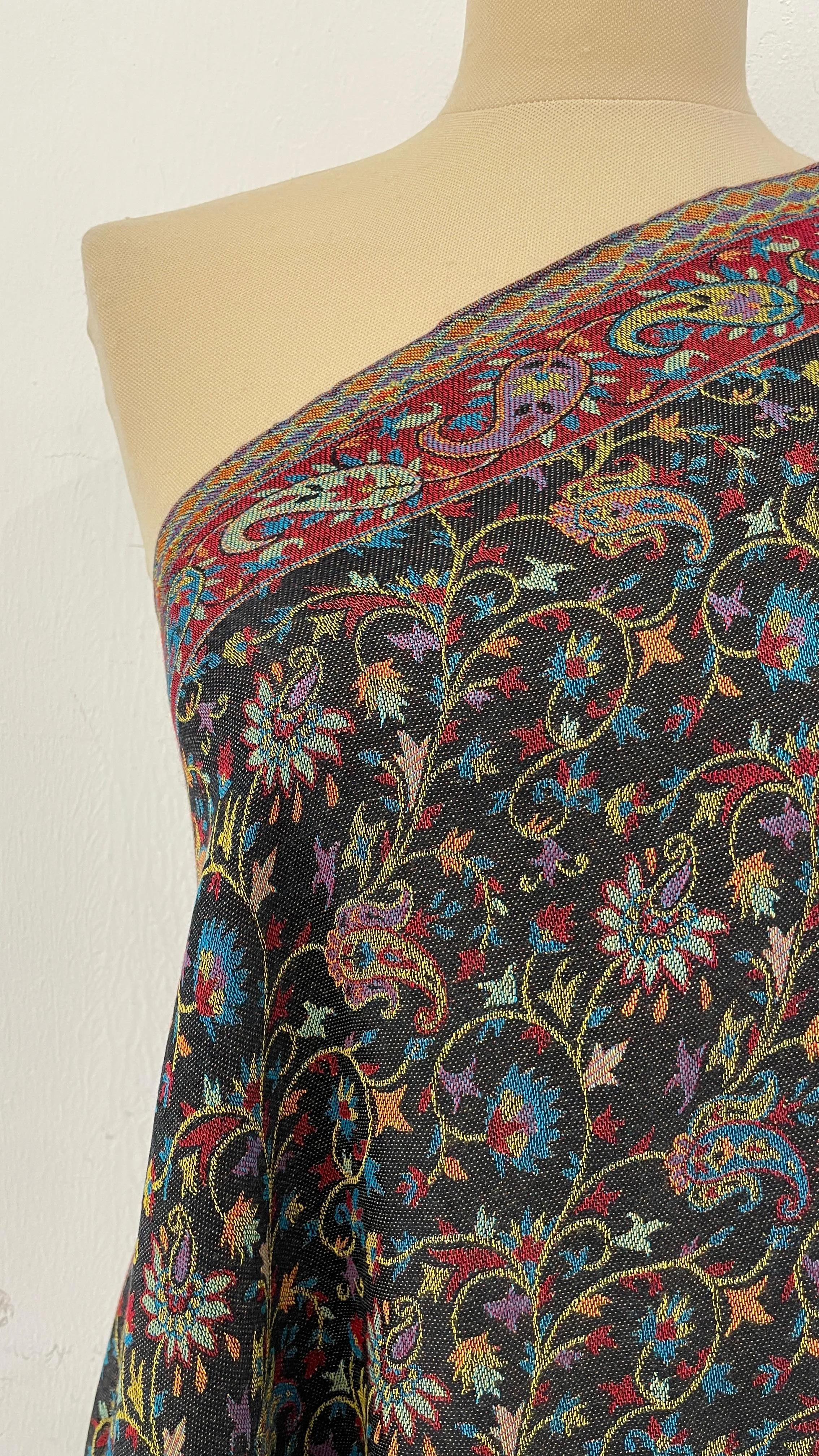 Janvi Black & Blue Mixed Cashmere Scarf