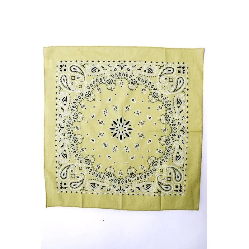 Lemon Muted Color Bandana | Boho Hair Scarf Headwrap