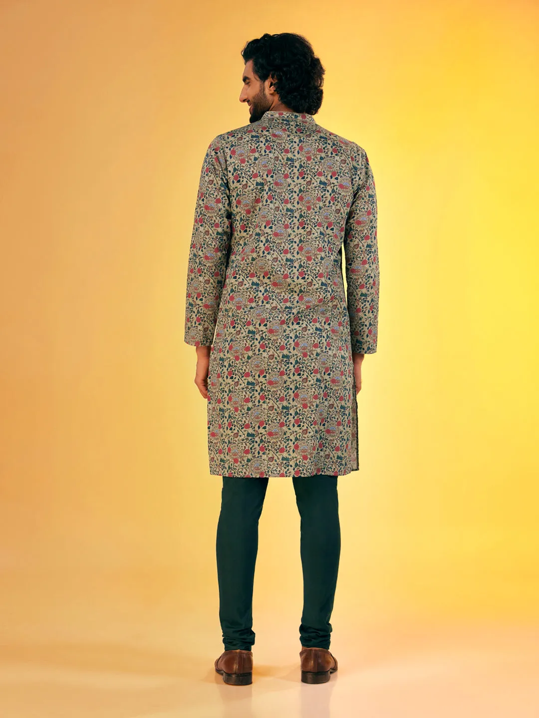 Men's Olive Kurta (Set of 1)