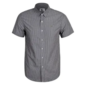 Men's Striped Lightweight Cotton Short Sleeve Shirt - Ash
