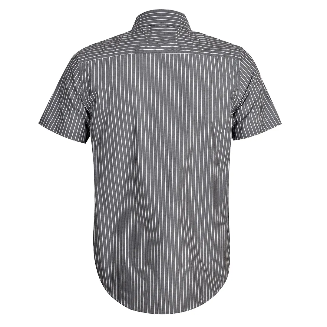 Men's Striped Lightweight Cotton Short Sleeve Shirt - Ash
