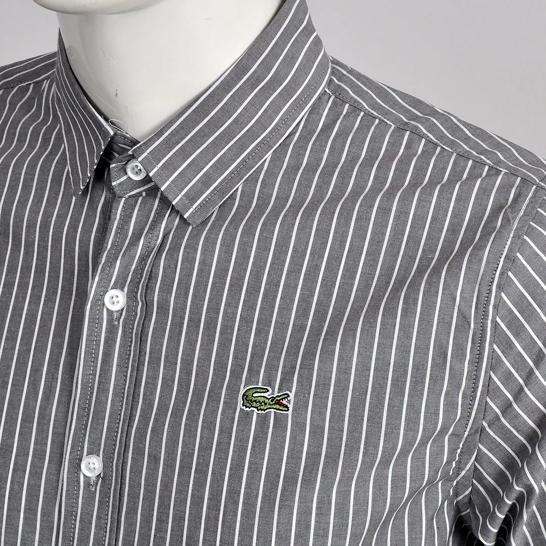 Men's Striped Lightweight Cotton Short Sleeve Shirt - Ash