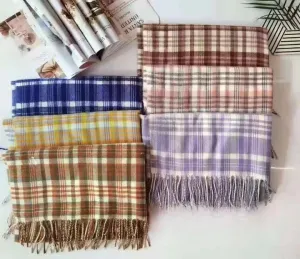 Multicolor Rectangular Check Scarf for Women