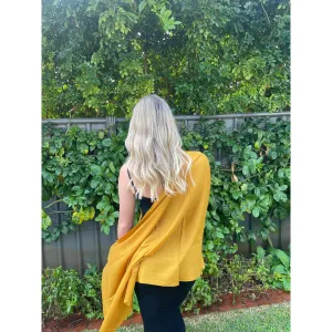 Mustard Gold Luxury Stole - Pure Cashmere Premium