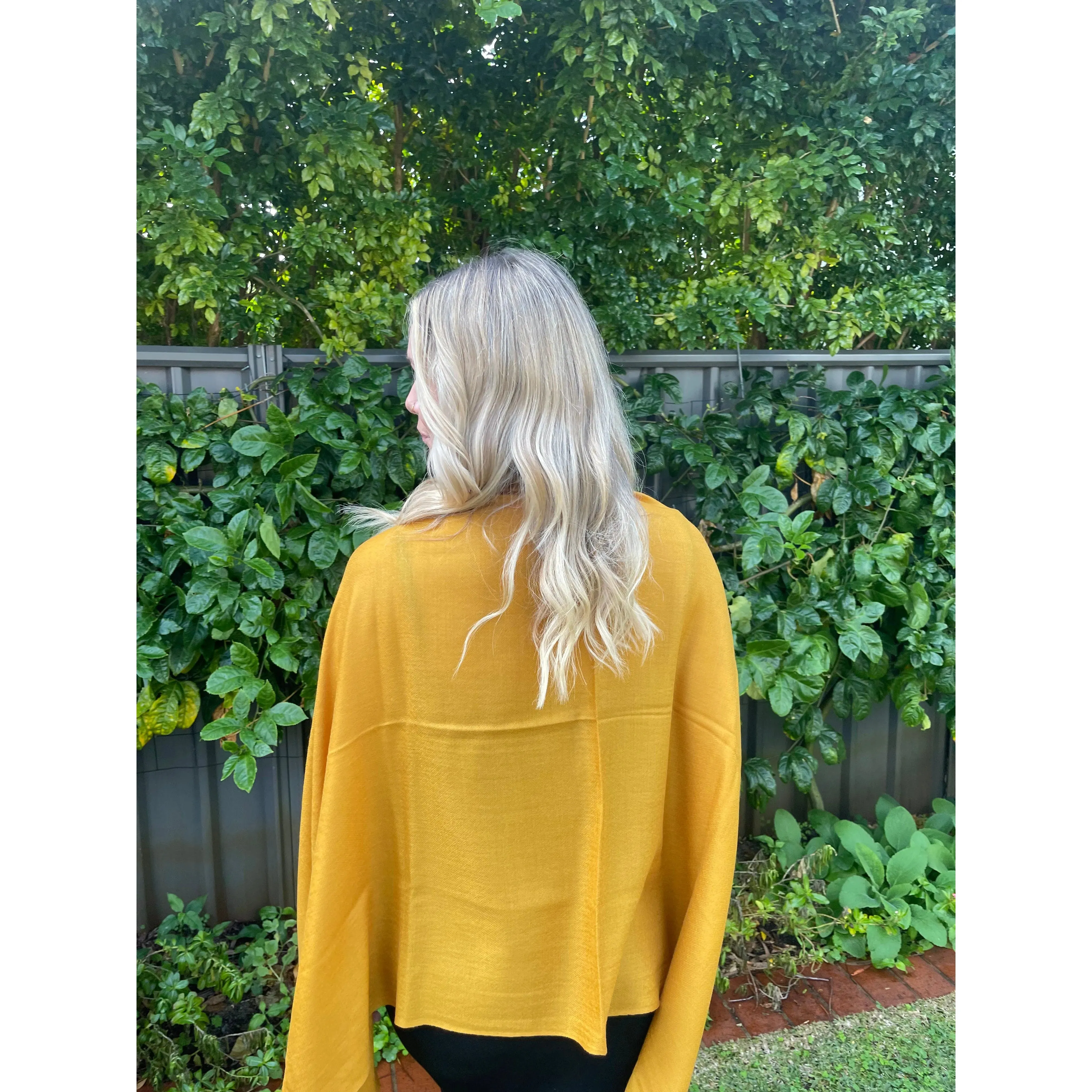 Mustard Gold Luxury Stole - Pure Cashmere Premium
