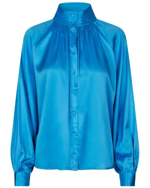 Nita Silk Blouse Greek Blue